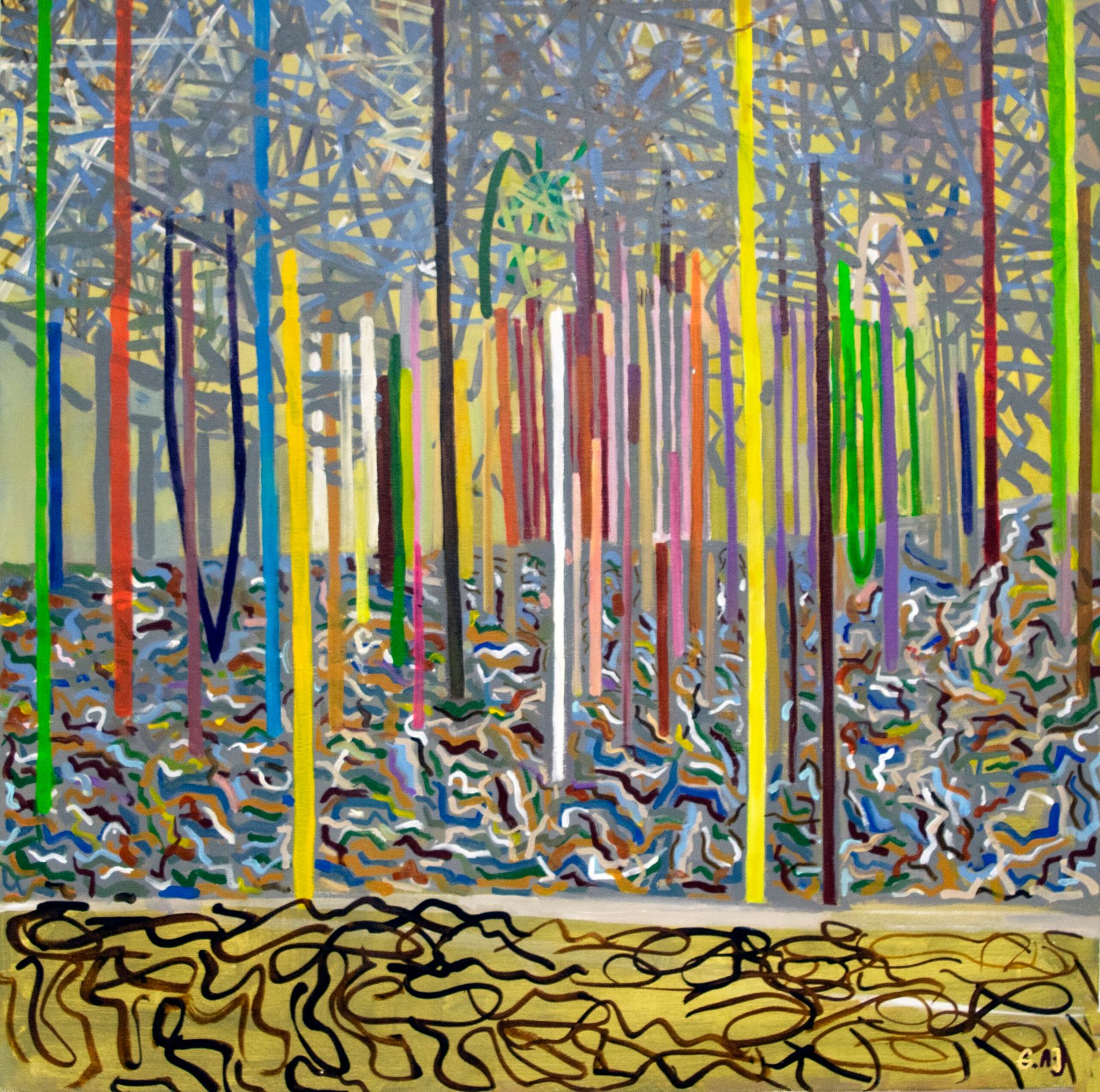 Adamska_Grazyna_Color Coat Trees_acrylic on canvas_24x24 inches_$1750 - Grazyna Adamska-Jarecka