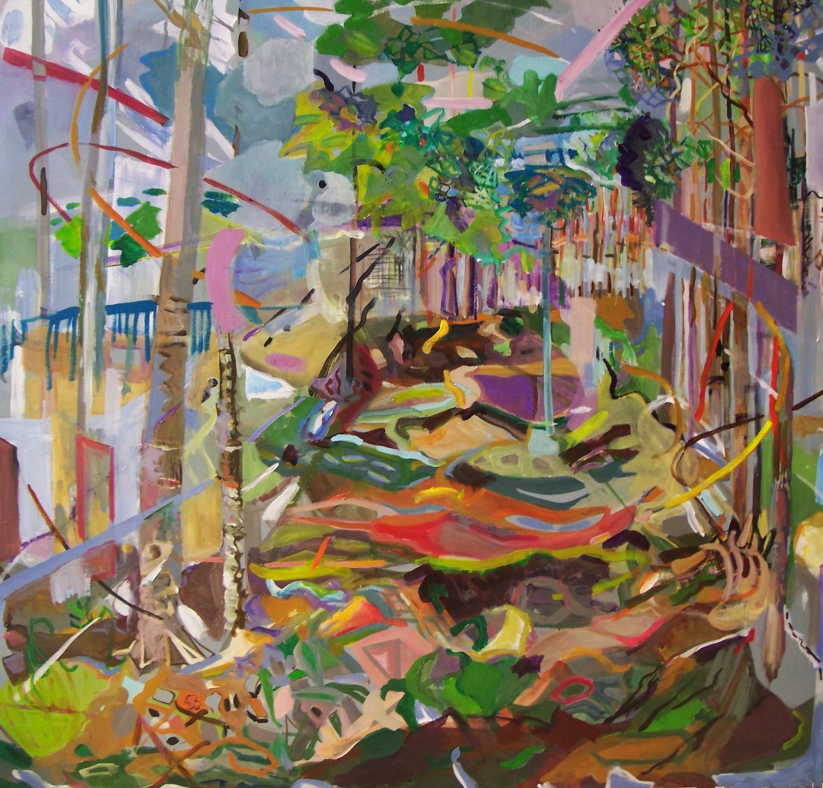 Adamska_Grazyna_This Forest Has Ideas_oil on wood_30 x30 inches_$1995 - Grazyna Adamska-Jarecka